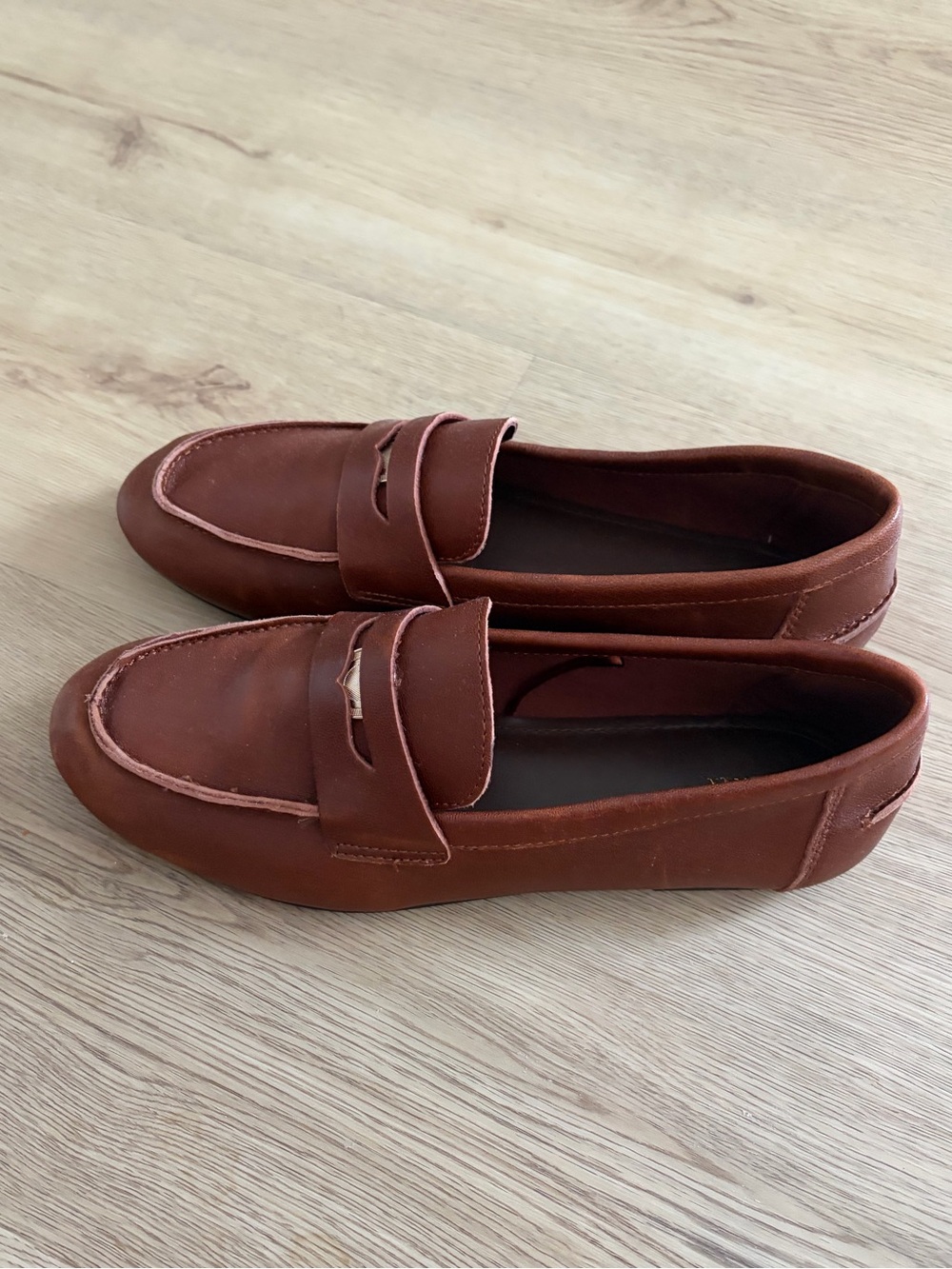 Zara Brown Leather Penny Loafers - Picture 6 of 6
